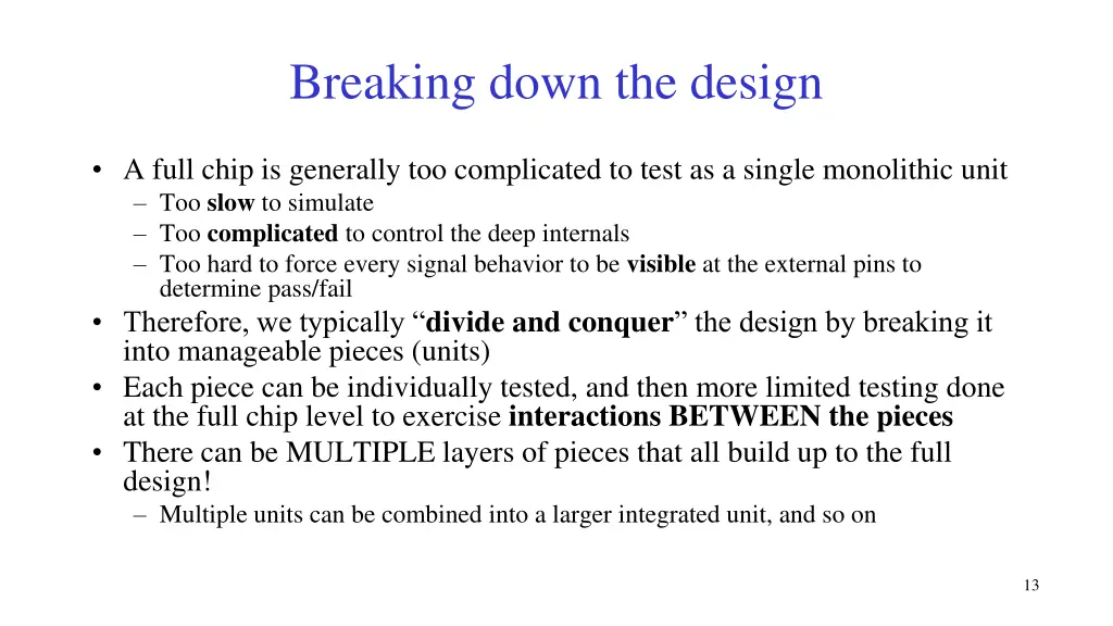 breaking down the design