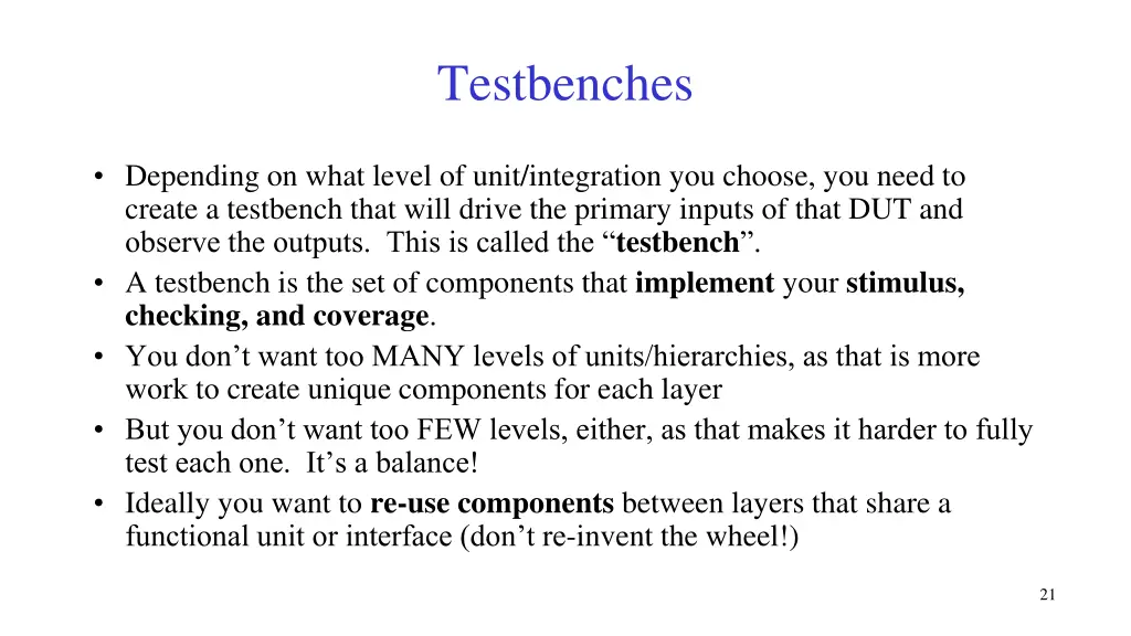 testbenches