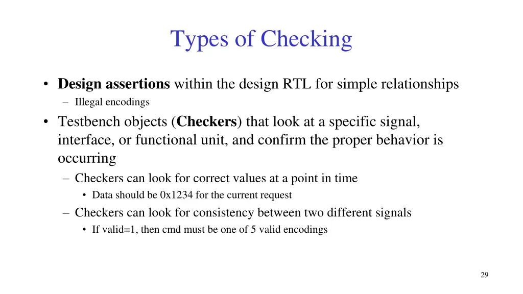 types of checking