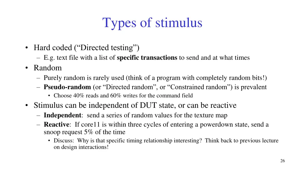 types of stimulus