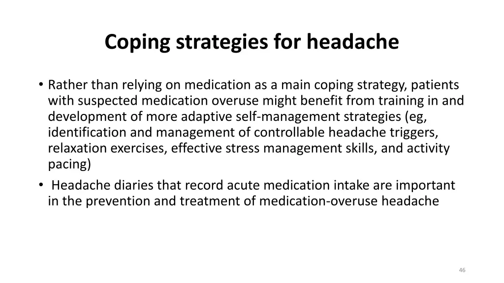 coping strategies for headache