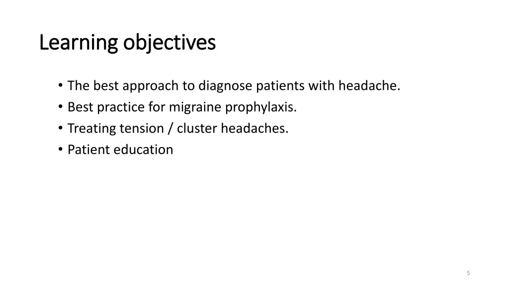 learning objectives learning objectives