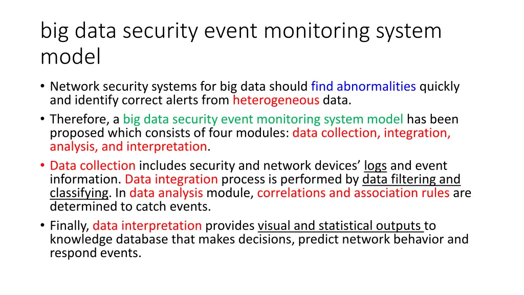 big data security event monitoring system model