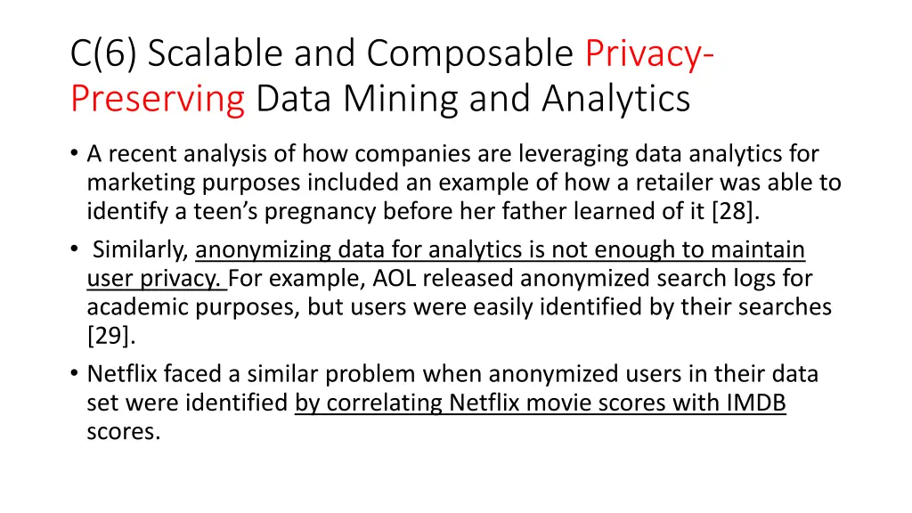 c 6 scalable and composable privacy preserving