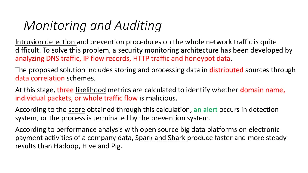 monitoring and auditing