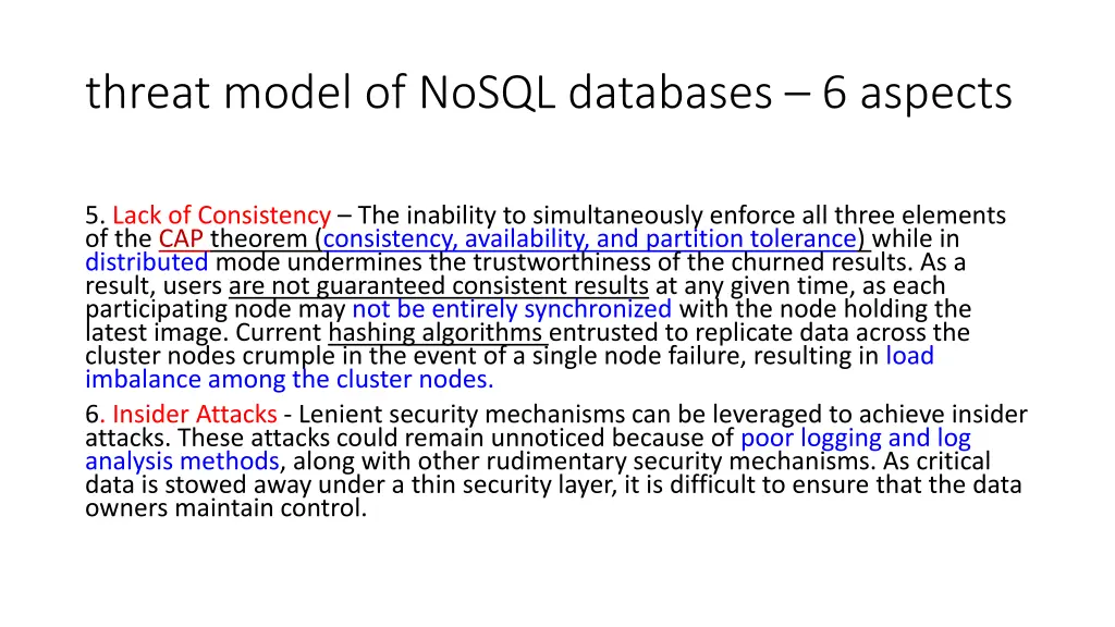 threat model of nosql databases 6 aspects 2