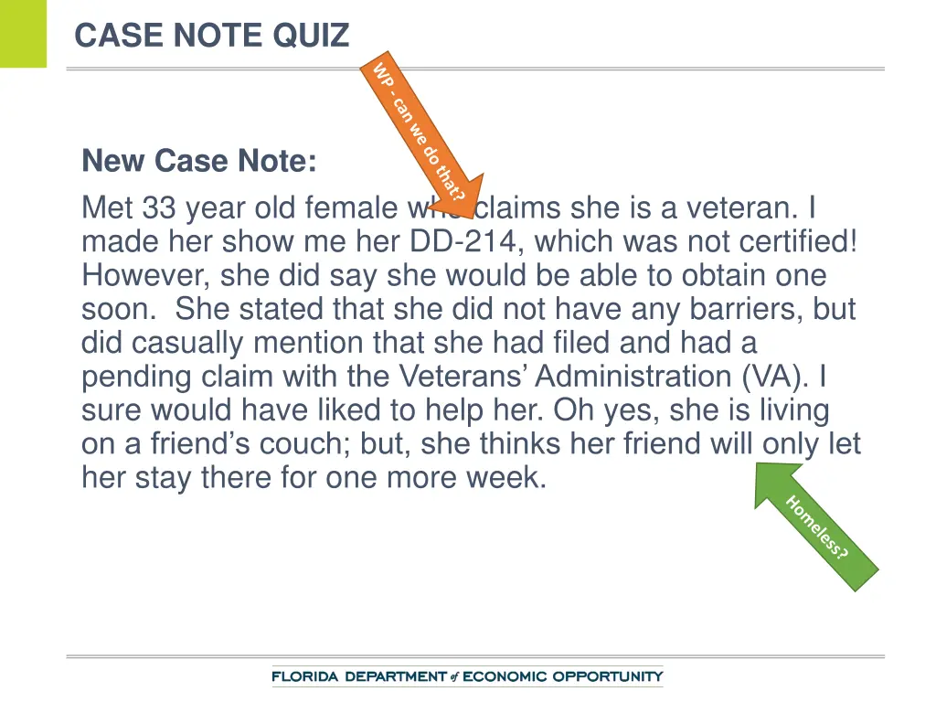 case note quiz