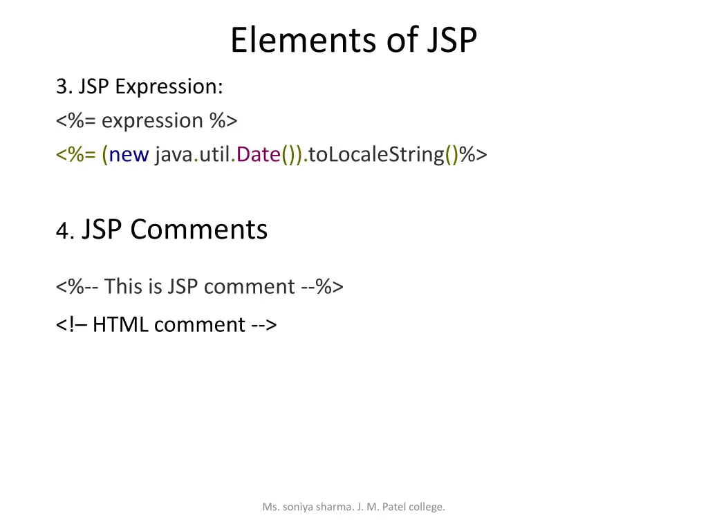 elements of jsp 1