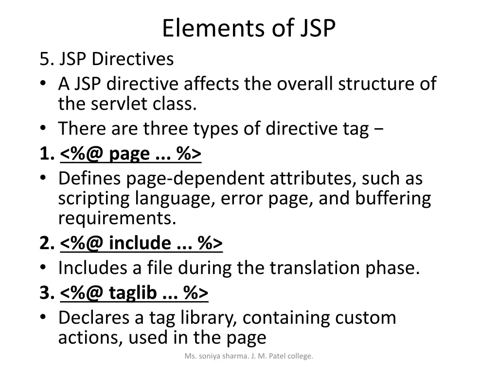 elements of jsp 2