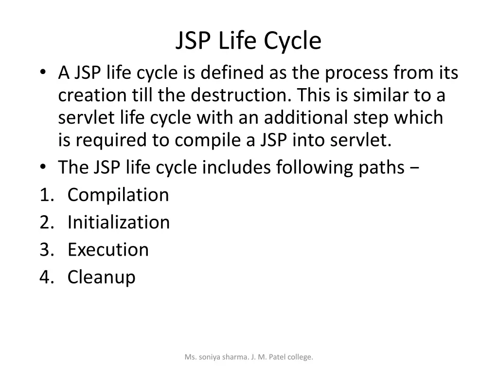 jsp life cycle