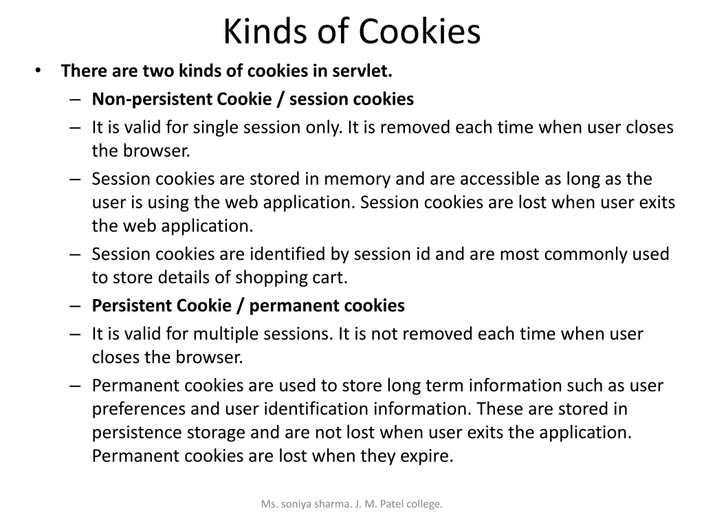 kinds of cookies