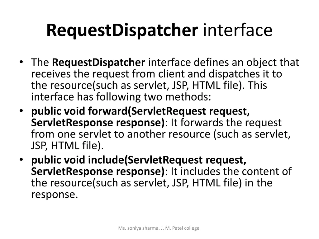 requestdispatcher interface