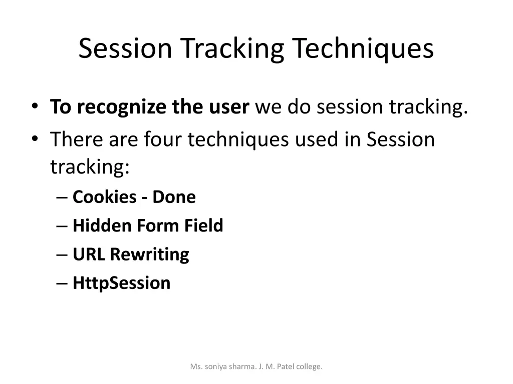 session tracking techniques