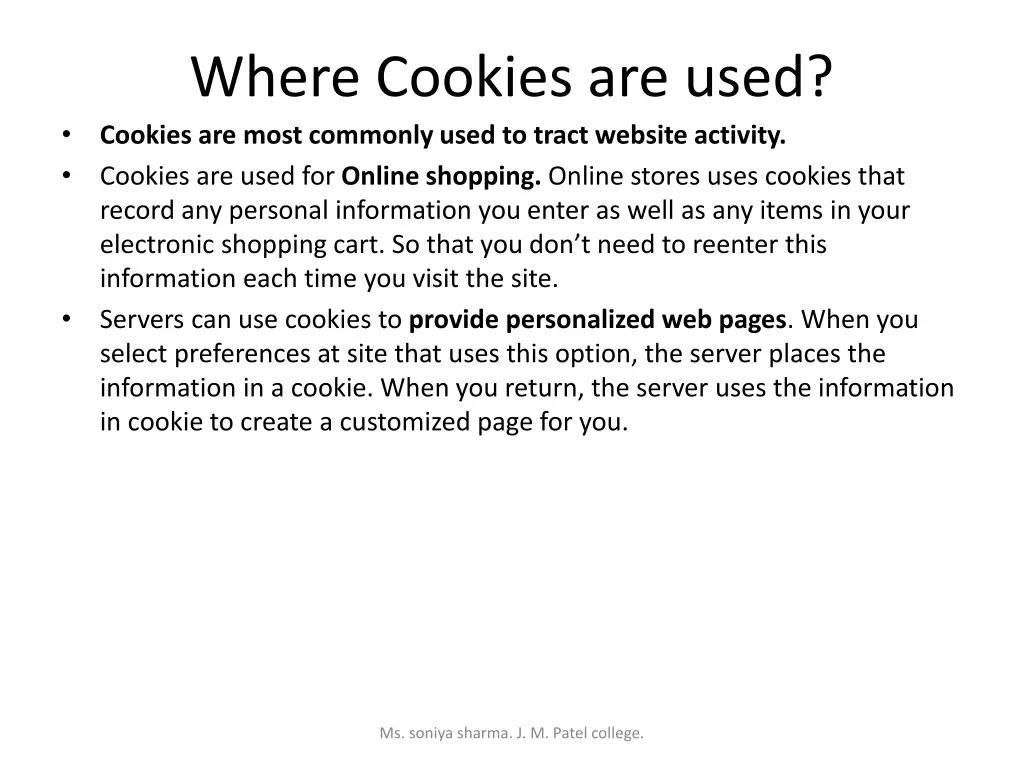 where cookies are used