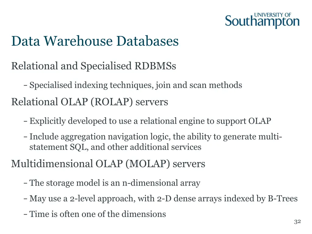 data warehouse databases