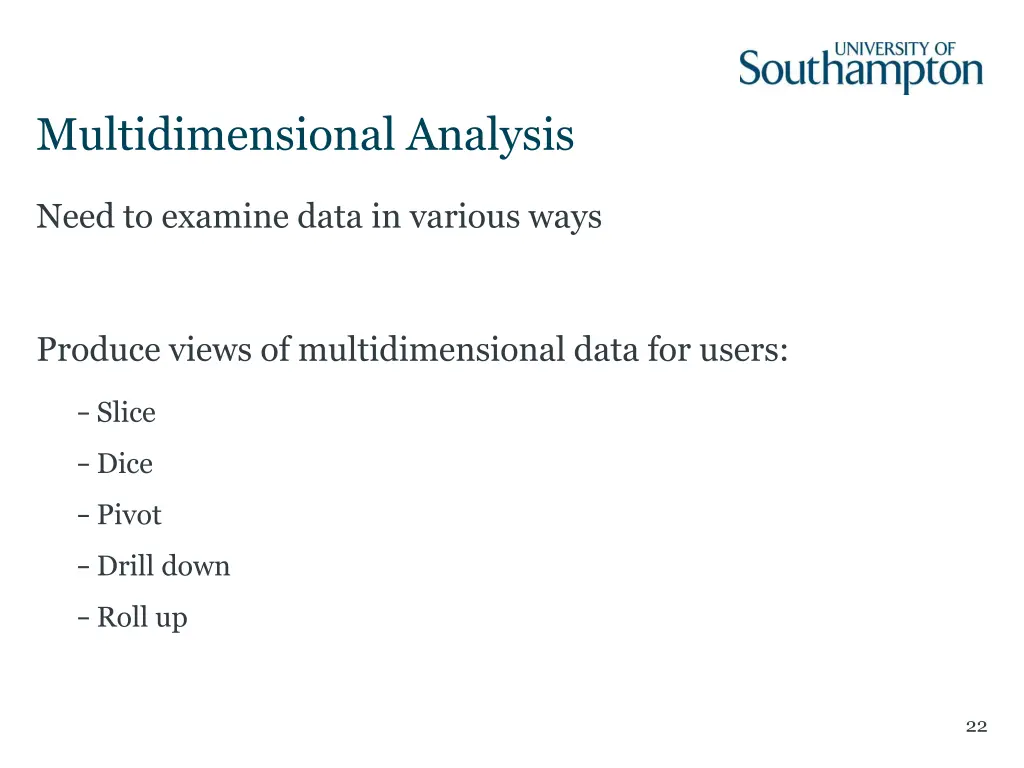 multidimensional analysis