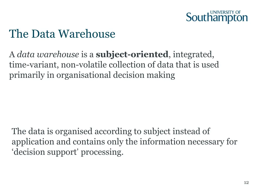 the data warehouse 1