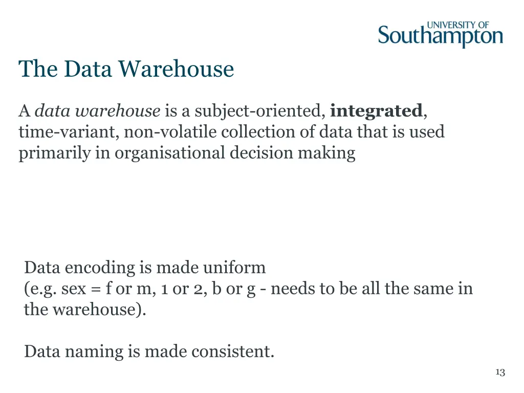 the data warehouse 2