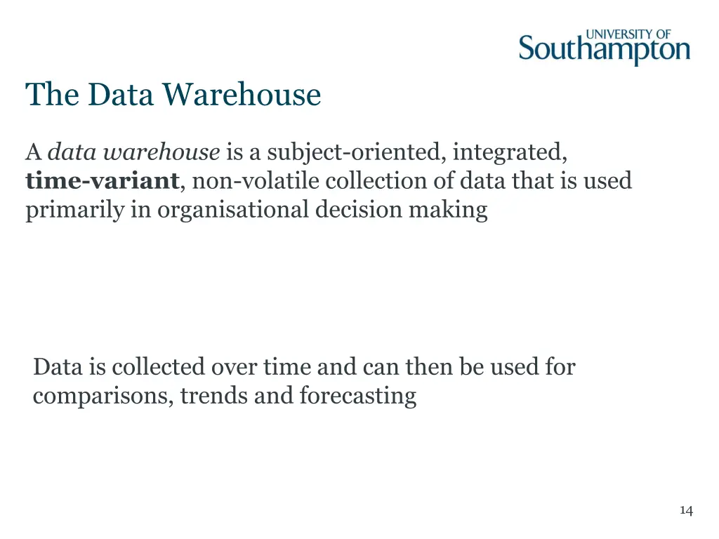 the data warehouse 3