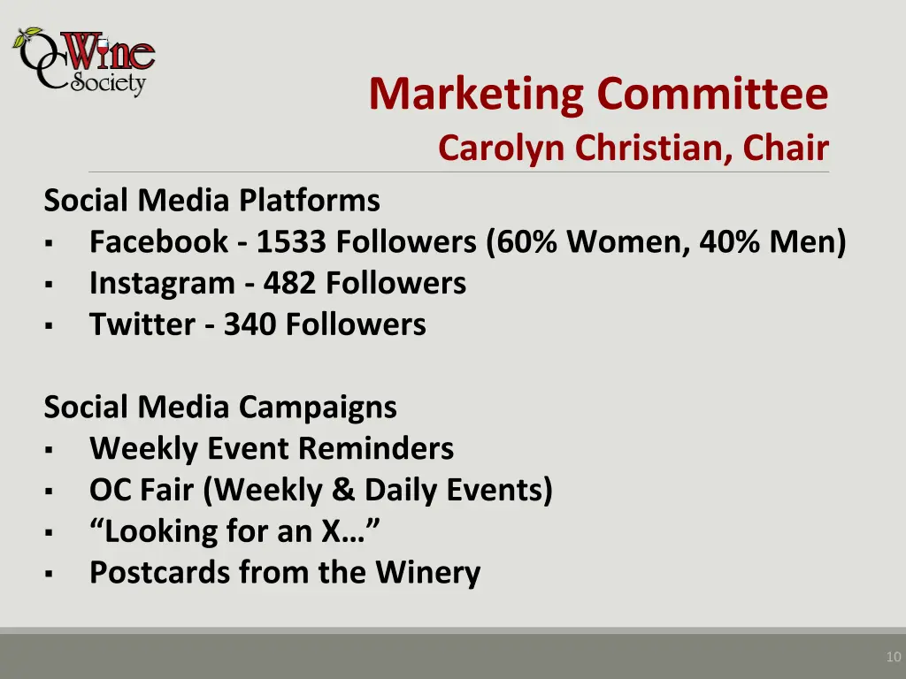 marketing committee carolyn christian chair 1