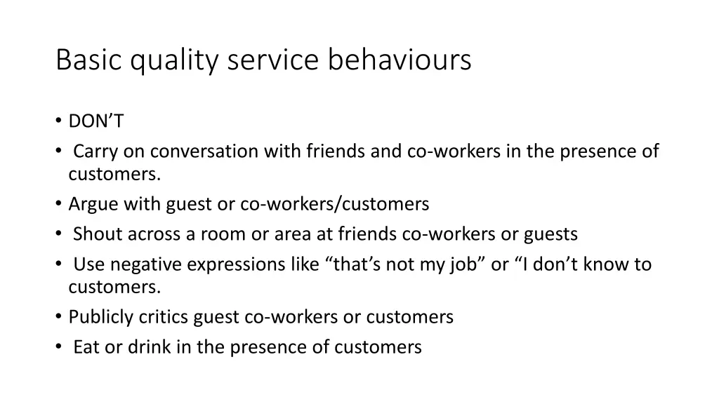 basic quality service behaviours 1