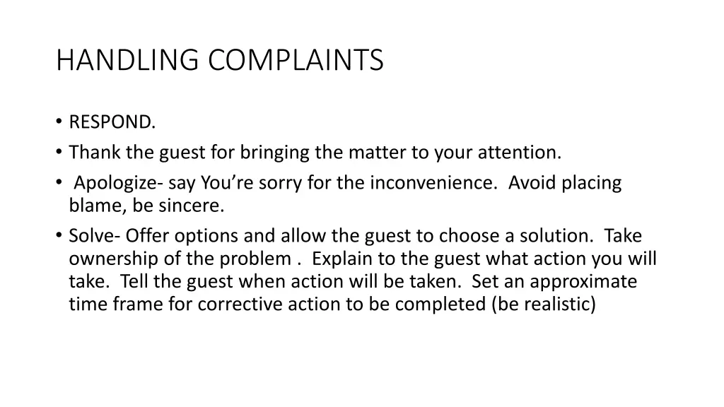 handling complaints 1