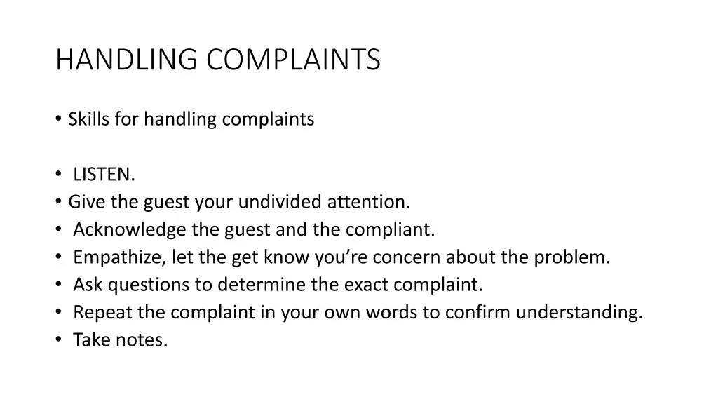 handling complaints