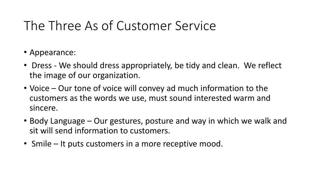 the three as of customer service 1