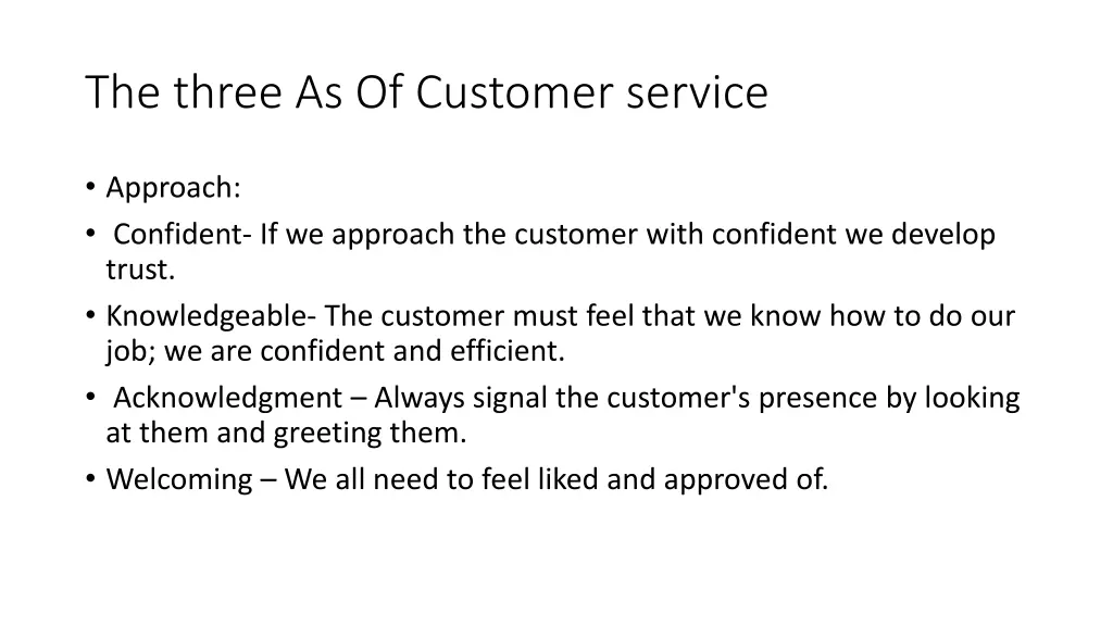 the three as of customer service 2