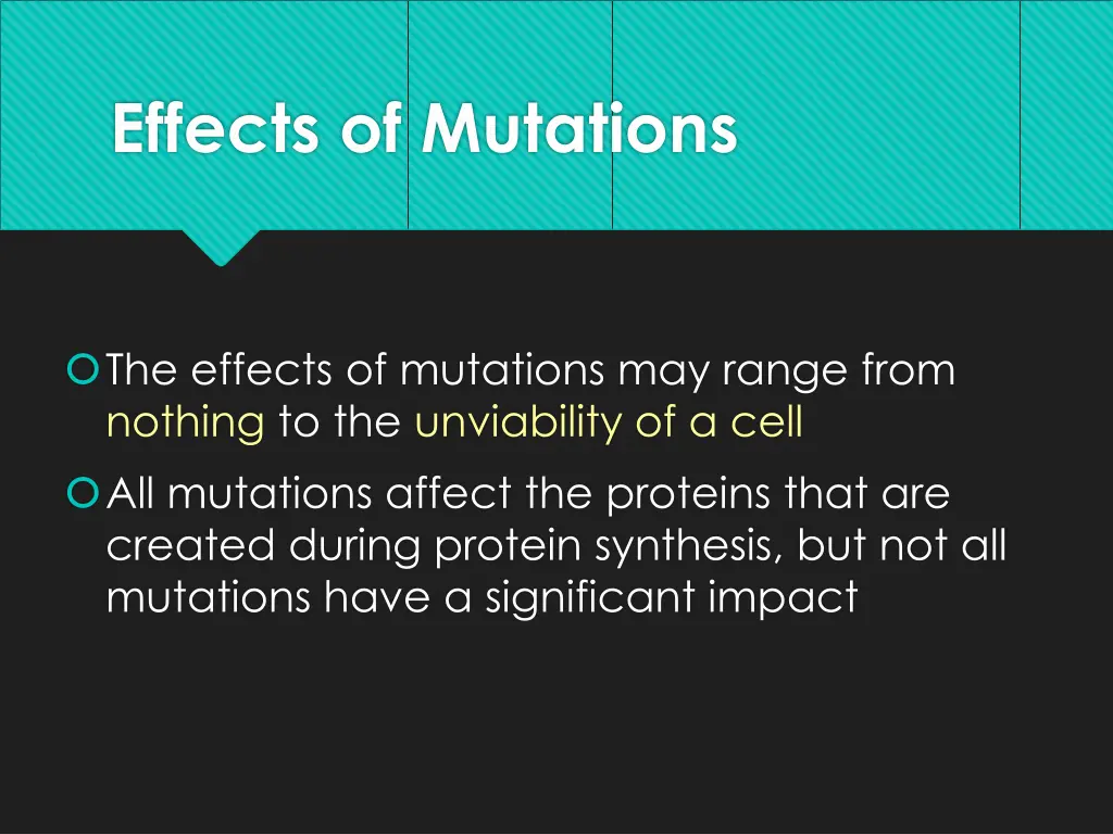 effects of mutations