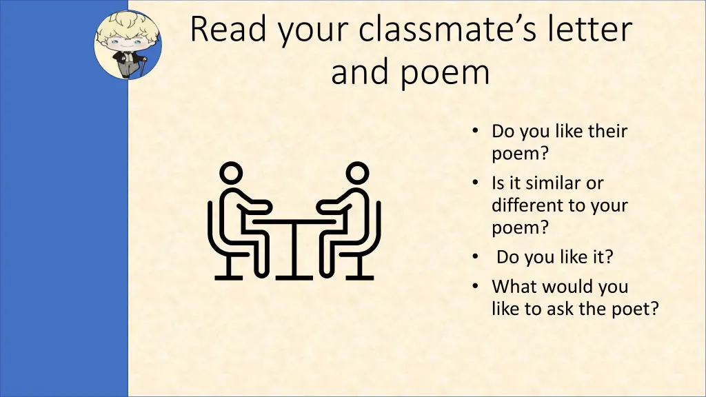 read your classmate s letter and poem