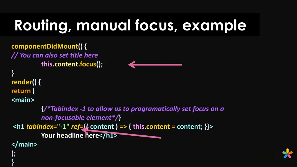 routing manual focus example