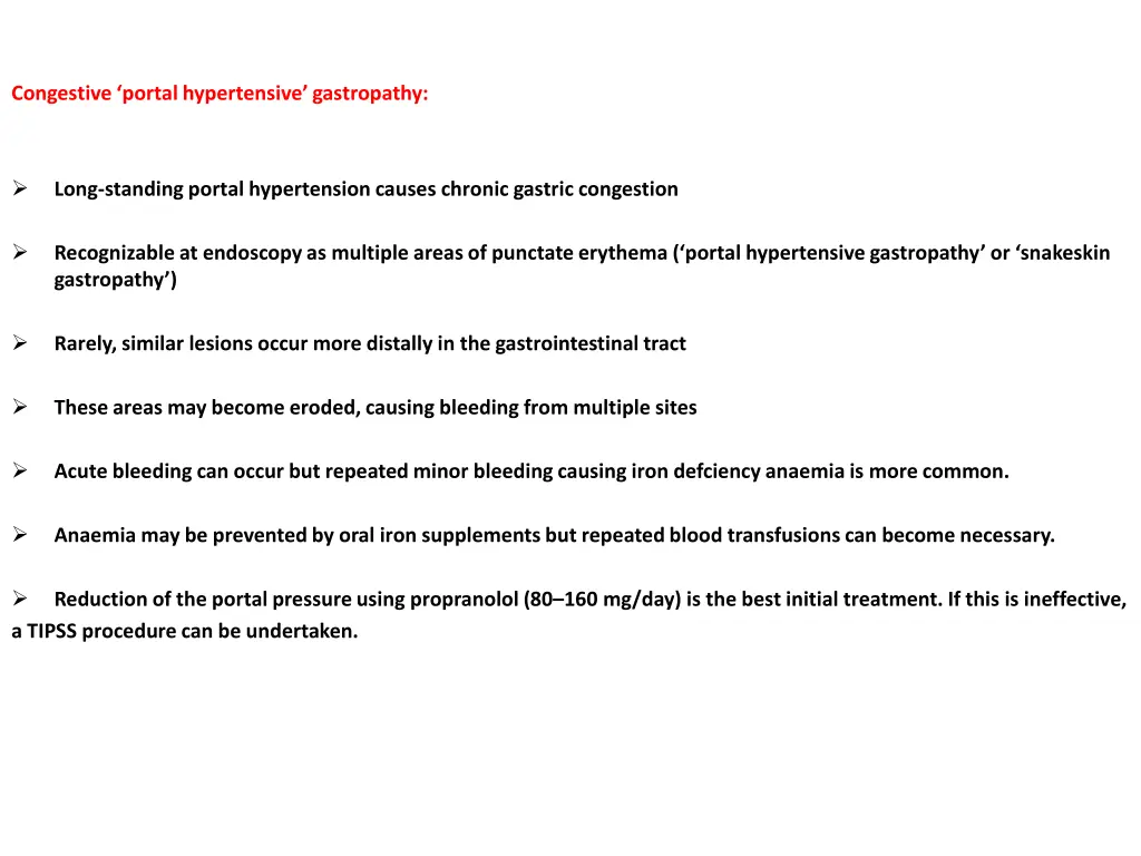 congestive portal hypertensive gastropathy