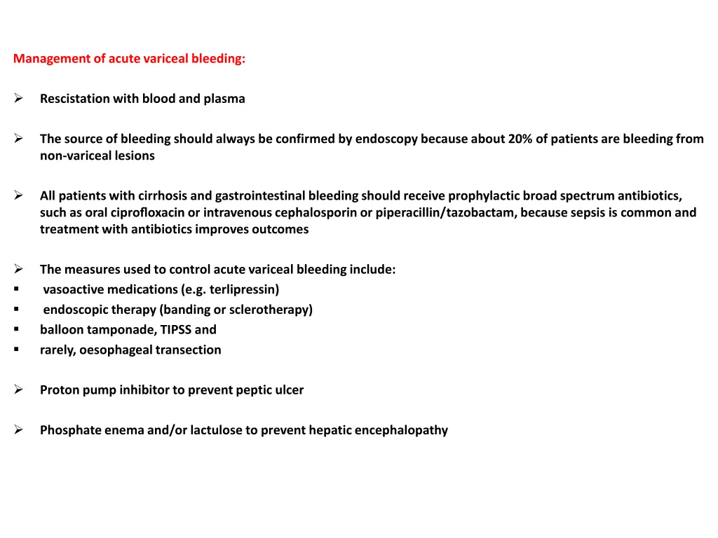 management of acute variceal bleeding