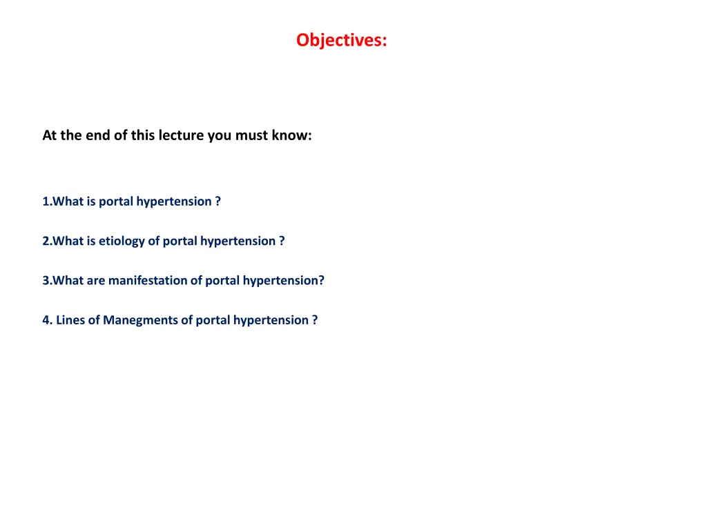 objectives