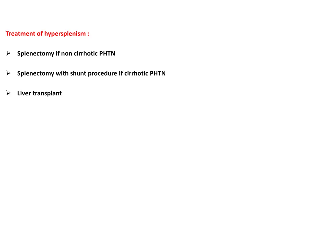 treatment of hypersplenism