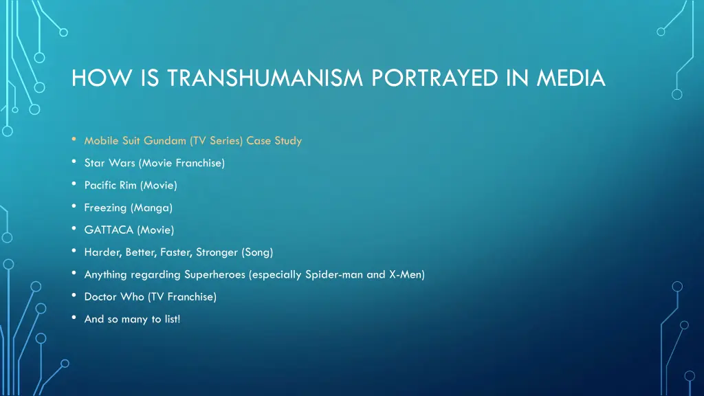 how is transhumanism portrayed in media