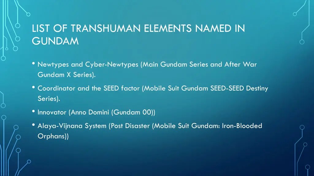 list of transhuman elements named in gundam