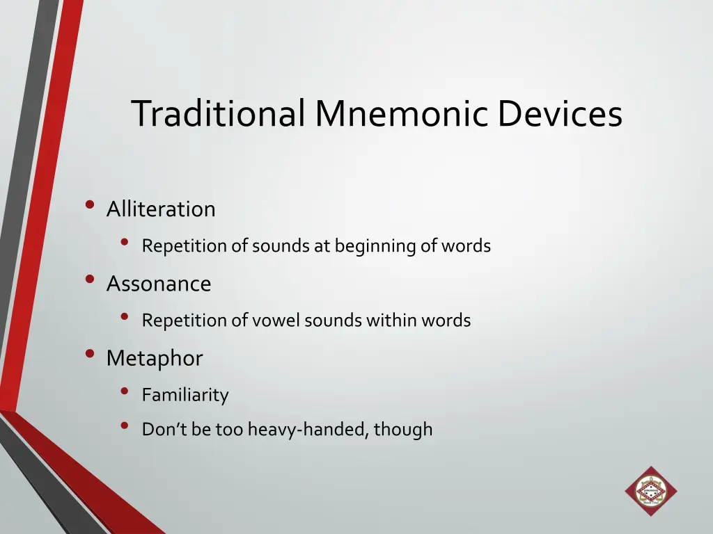 traditional mnemonic devices