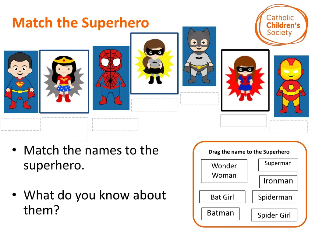 match the superhero