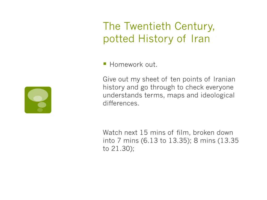 the twentieth century potted history of iran