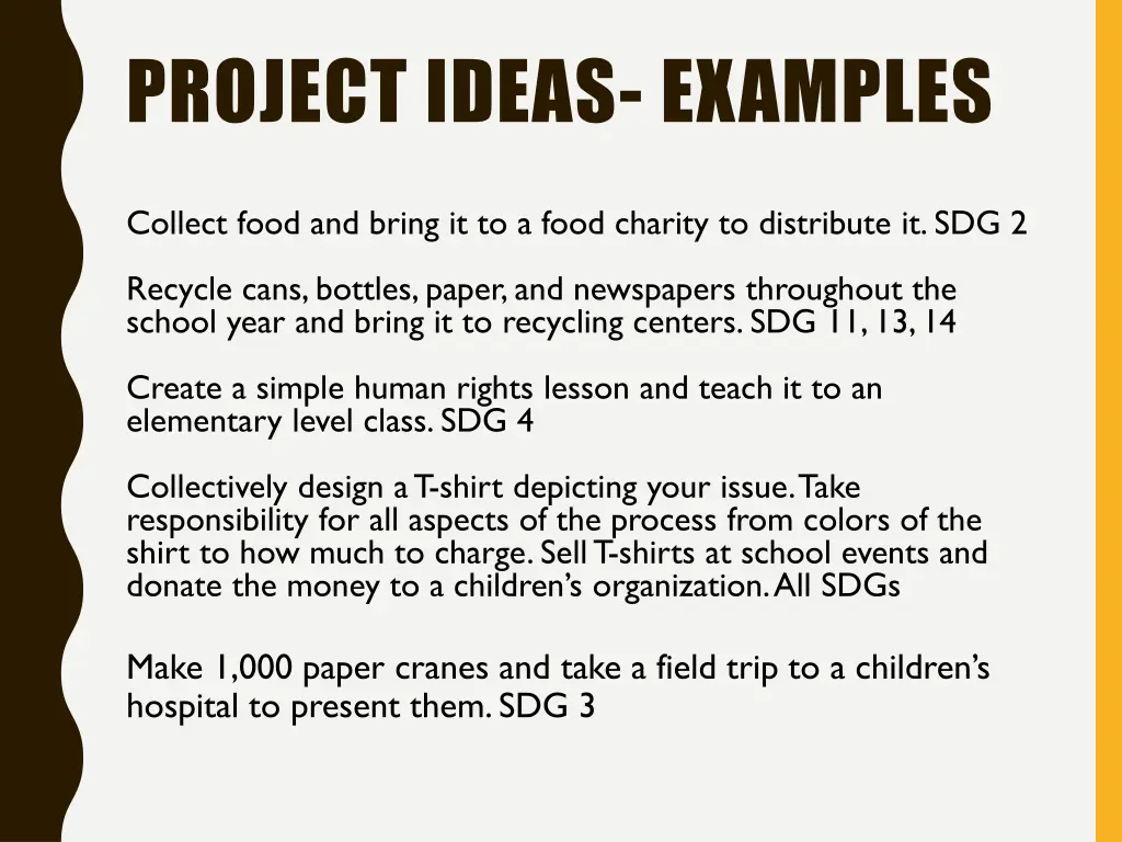 project ideas examples