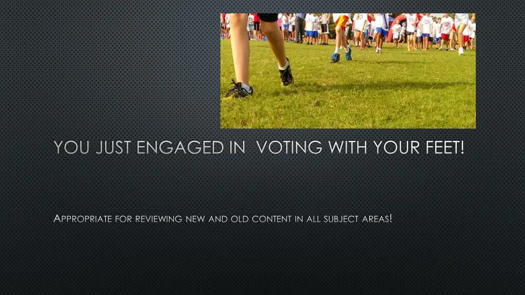 you just engaged in voting with your feet