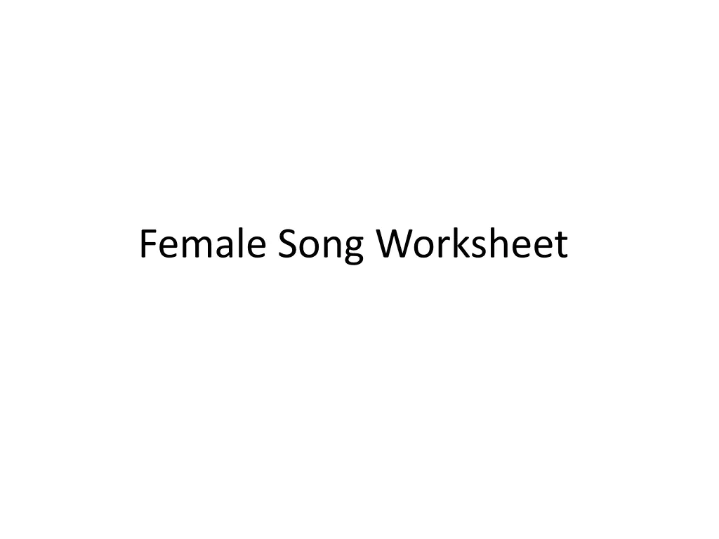 female song worksheet