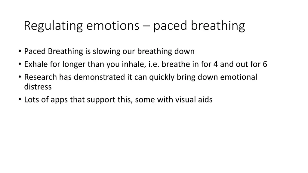 regulating emotions paced breathing