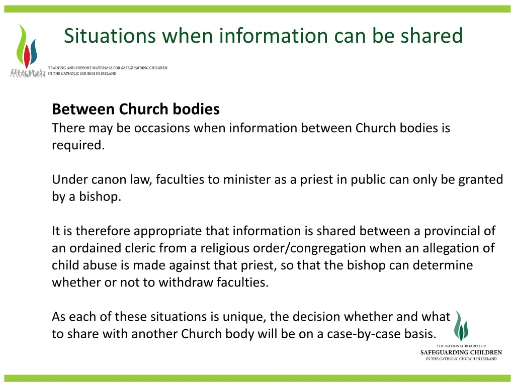 situations when information can be shared 1