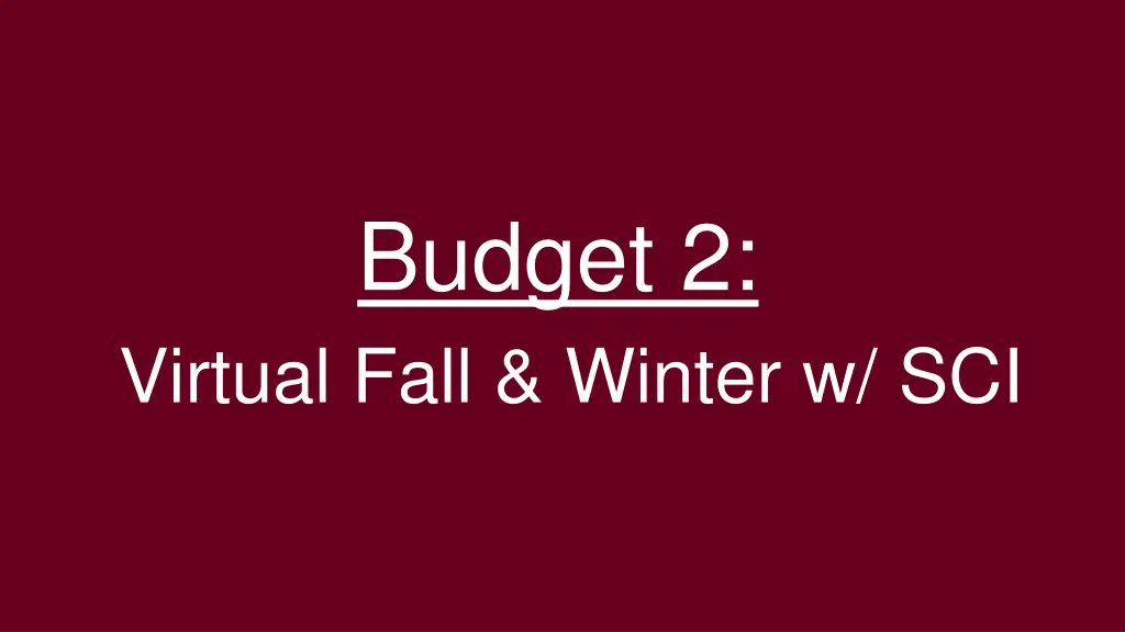 budget 2