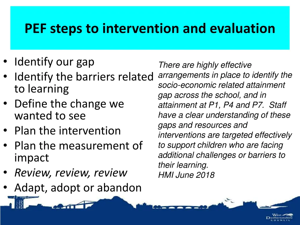 pef steps to intervention and evaluation