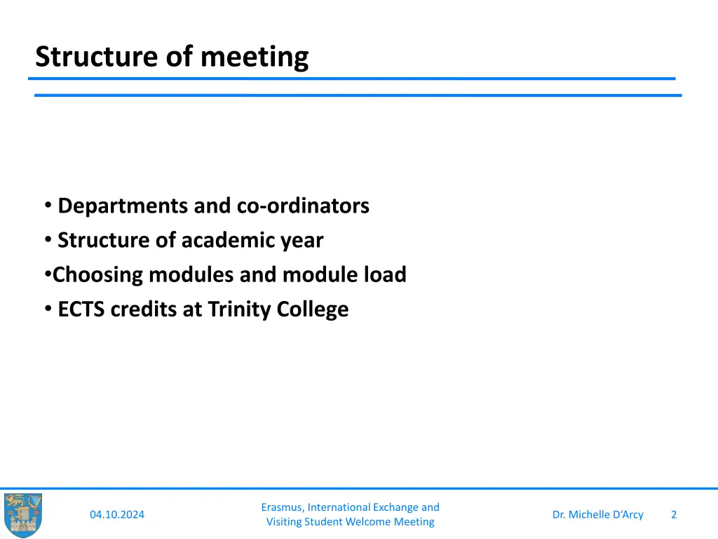 structure of meeting