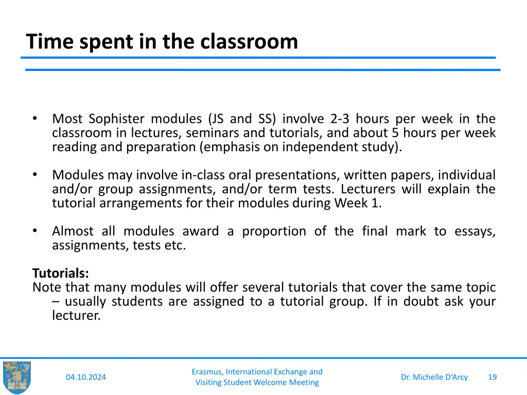 time spent in the classroom